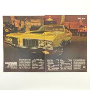 VTG 1970 Oldsmobile 442 W-30 Advertising Print Ad Muscle Car GM Promo Spec Sheet